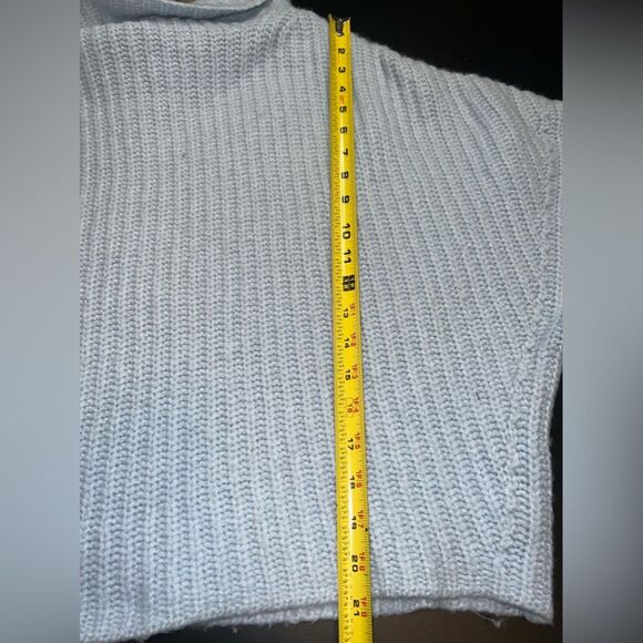 Maeve by Anthropologie Light Blue Cropped Knit Sweater Wool Alpaca Blend Sz. M - Picture 8 of 8